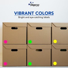 Variety 2-Inch Perforated Round Dot Stickers — Assorted Neon Colors (4 Green,…
