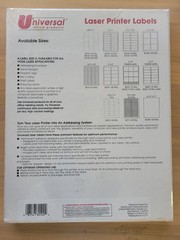 Universal Office Products 80102 Laser Printer Labels 100 Sheets 3000 Count NIB