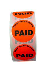 10 RLS/10,000 PCS – Paid Thank You For Shopping Stickers (1.5″) Adhesive Labels