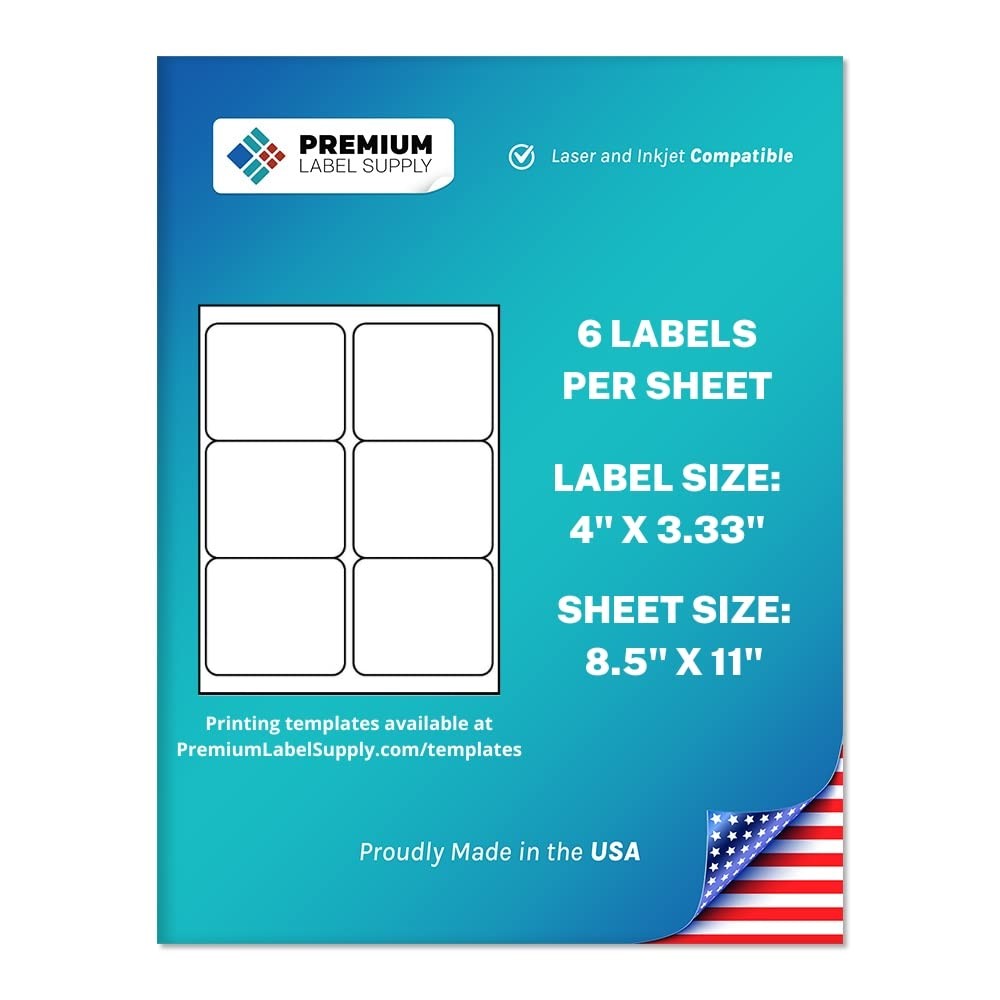 White Sticker FBA Labels – 4″ x 3.33″ – Laser/Inkjet Compatible – (6 per Shee…