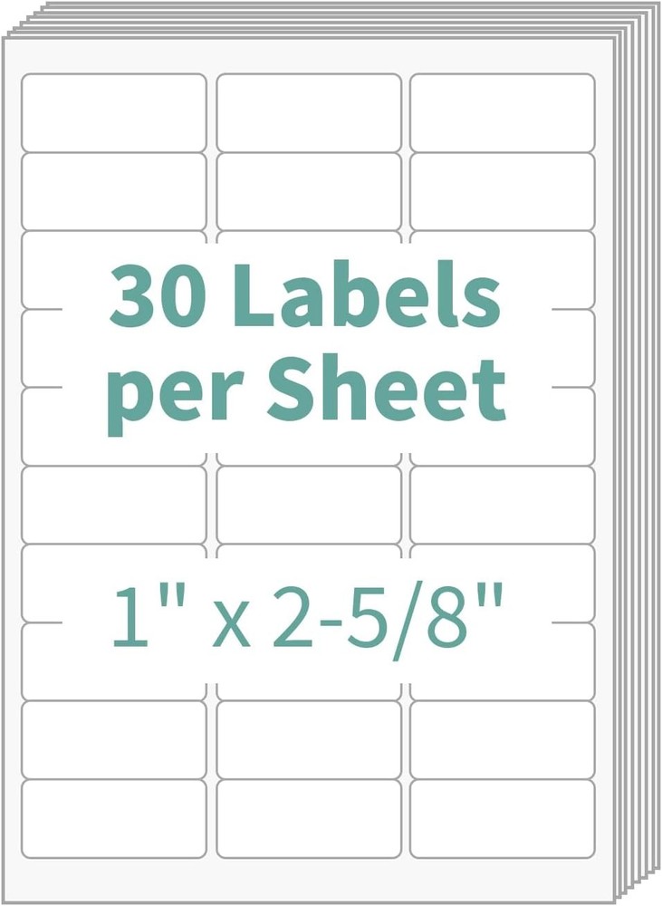 Premium Shipping Address Mailing Labels 1″ x 2 5/8″ 30 Labels Per Sheet (30 UP)