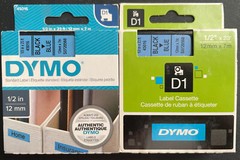 2x DYMO BRAND D1 45016 Black On Blue Label Tape For LabelManager, 1/2″ x 23ft