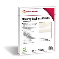DocuGard Gold Marble Top Check, 8.5 x 11 Inches, 24 lb, 500 Sheets