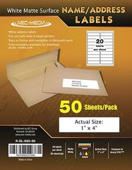 White Matte Surface Shipping Labels, Name / Address Labels