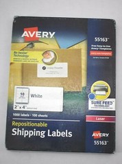 Lot Of 2 Avery 55163 Repositionable Shipping Labels 2″ x 4″ White Laser Printer