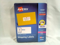 Avery 95945 White Shipping Labels 2″ x 4″ 2500 Labels 250 Sheets Laser Inkjet