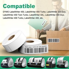 Address & Barcode Label for DYMO 30252 (1-1/8″ x 3-1/2″), Compatible with DYM…