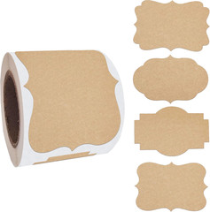 2″ X 3″ Kraft Label Stickers Writable Gift Labels, 200PCS Self-Adhesive Brown