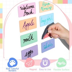 48 Pack Magnetic Dry Erase Labels, 4”x 2” Colorful Name Tags Magnetic Blank…