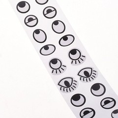 Black White Eye Stickers Labels -2000 Pcs Per Roll