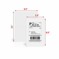 200x Shipping Address Labels 8.5×5.5 Half Sheet Self Adhesive Rectangle Corner