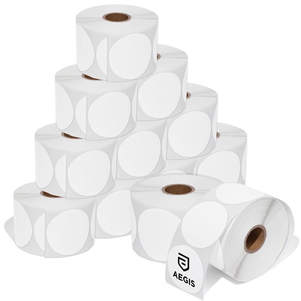 2″ Circle Thermal Labels – 9000 Count, 12 Rolls, 750 Labels/Roll – Compatible