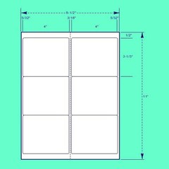 4 x 3 1/3″ White Mailing/Shipping/Address Labels – 6 Labels/Sheet, 100 Sheets