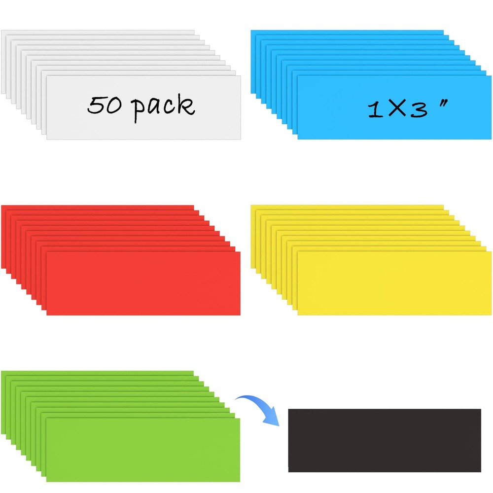 50 Pcs Magnetic Dry Erase Labels Name Plates Name Tag for Whiteboards Locker