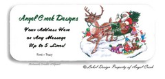 Classic Santa and His Sleigh Toys Blitzen Reindeer Christmas Address Labels