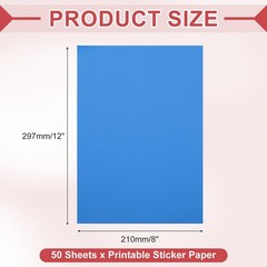 Printable Sticker Paper 50 Sheets 8″x12″ A4 Self Adhesive Dark Blue