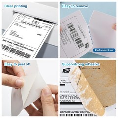 9527 Product Fanfold 4 x 6 Direct Thermal Labels White Perforated Shipping La…
