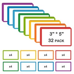 32 Pack Magnetic Dry Erase Labels, 3 x 5 Inches, Magnetic Label Stickers for …