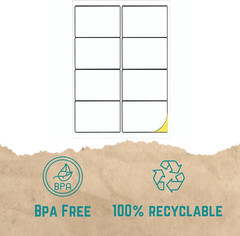 A4 Self Adhesive Address Labels, 8 per Sheet, 100 Sheets, 99.1X 67.7Mm, 800 Labe