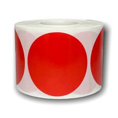 Zebra Rollo 2″ Round Red Direct Thermal Labels Self-Adhesive Stickers 750 PCS
