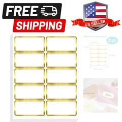 200 PCS Gold Metallic Name Labels, Blank Name Tag Stickers with Permanent Adh…