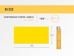 Non-OEM Fits BROTHER DK-2205 YELLOW Continuous Labels (6) Rolls 2-4/9″ by 100′