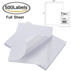 500 Full Sheet Blank Address Shipping Labels 8.5″X11″ Self Adhesive Laser inkjet