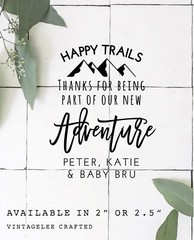 Baby shower favors, baby shower stickers, woodland 2″ Size – Happy Trails Labels