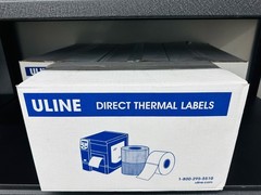 ULINE 2X2″ Industrial Direct Thermal Labels 2750 X 8= 22,000 LABELS