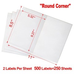 500 Round Corner 8.5×5.5 Shipping Labels Half Sheet – for Laser Inkjet