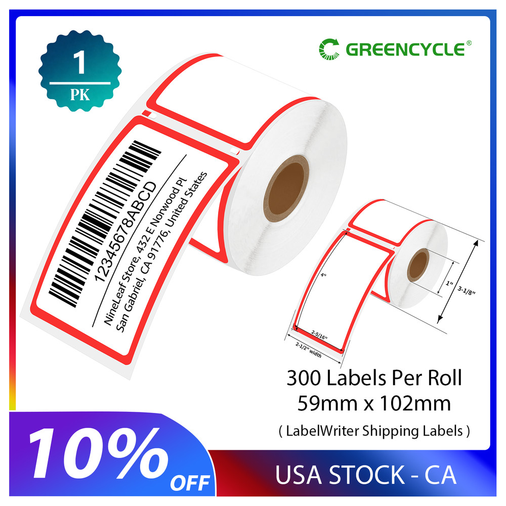 1ROLLS Framed Multipurpose Label 2-5/16″ x 4″ for DYMO 30344 LW 400 Twin Turbo