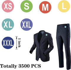 3500 PCS Clothing Size Stickers T-Shirt Size Labels 1 Inch round Self Adhesive S