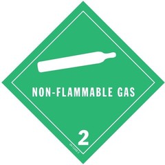 NON-FLAMMABLE GAS, Hazard Class 2 D.O.T. Shipping Labels, 4″ x 4″, Roll of 500