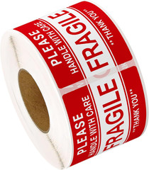 3” X 2” Fragile Stickers for Shipping and Moving, 500 Pcs Handle with Care