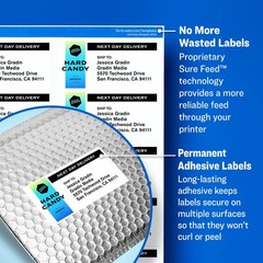 Avery 18163 Shipping Labels – 2″ x 4″ White Paper,TrueBlock®,Laser/Inkjet,100 Ct