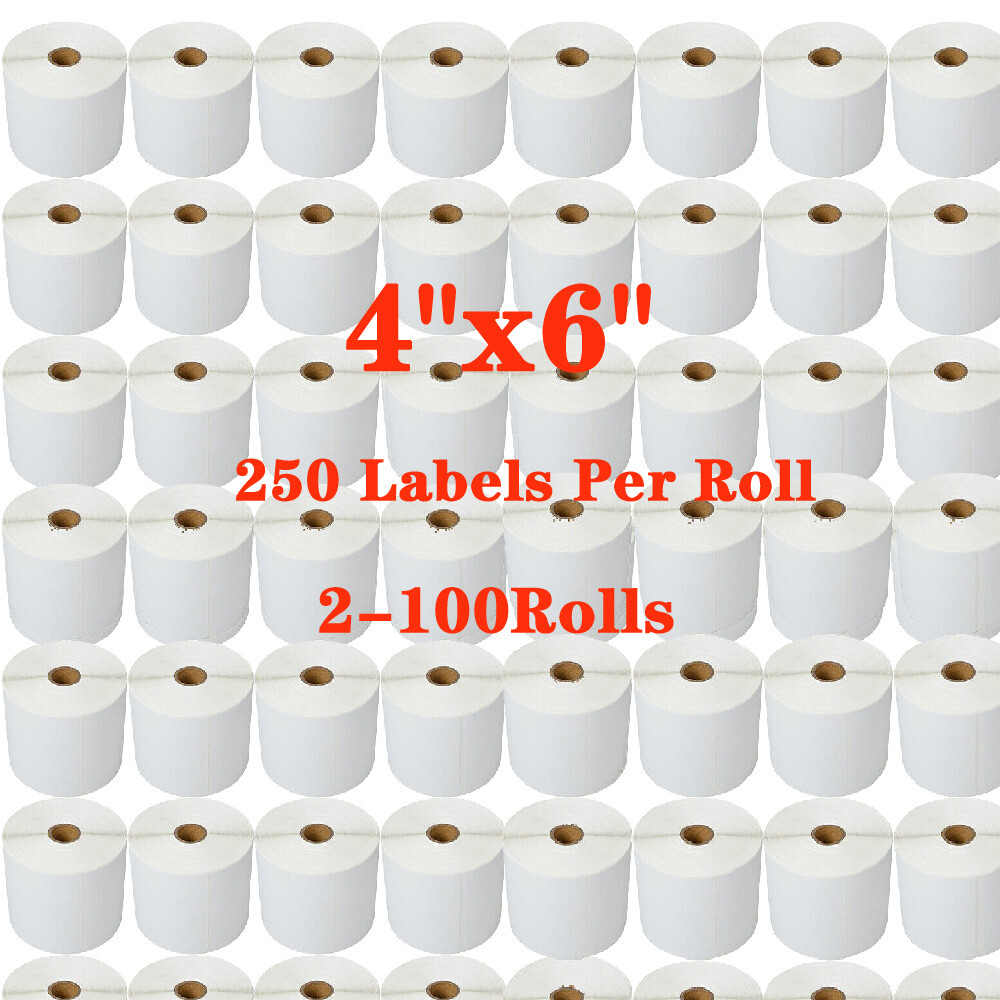 4×6 Direct Thermal Shipping Address Printing Labels 250/Roll Zebra/Rollo/Others