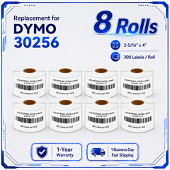 8Rolls 59mmx102mm Large White Shipping 300 Labels 30256 For Dymo LabelWriter