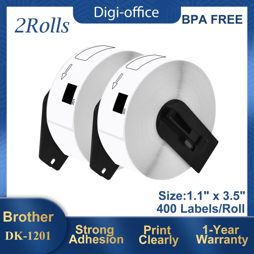 2Rolls Replace for Brother DK-1201 1.1″ x 3.5″ Address Label QL Label Printer