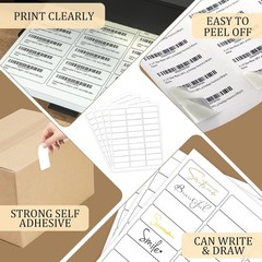 Clear, Writable Mailing Labels – 900 Self-Stick Labels for Inkjet and Laser Use