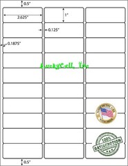 15000 Laser/Ink Jet Self Adhesive Labels 30up / 30 Labels Per Sheet / 500 Sheets