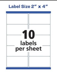 Avery 5523 White Shipping Labels 2×4 in 500 ct (50 Sheets) Laser Inkjet 18163