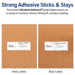 Waterproof Address Labels 1×2 58 White Polyester 1500 Blank Mailing Stickers