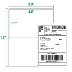 MFLABEL 500 Half Sheet Laser/Ink Jet USPS UPS FedEx Shipping Labels 250 Sheets