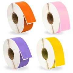 DYMO LW 30252 Address Labels – 48 Rolls – 12 each YELLOW LAVENDER ORANGE PINK
