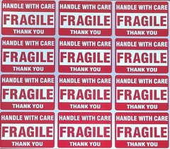 FRAGIL Handle With Care Thank You Stickers 3 X 2 inch Pack of 24