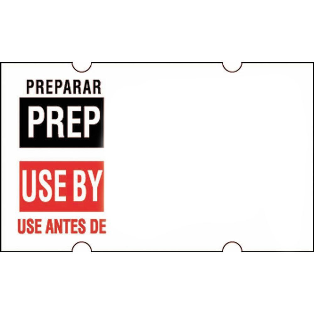 White 2-Line Prep/Use by Labels – 1 1/4″W x 11/16″H
