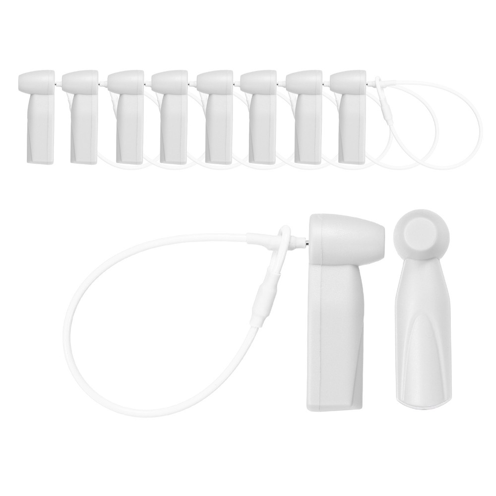 10Pcs Security Hard Tags RF 8.2MHz Clothes Hard Tags with Lanyards, Light Gray