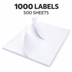 1000 Half Sheet Shipping Labels 8.5×5.5 Self Adhesive 500 Sheets Matte White