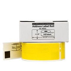 DYMO LW 30252 YELLOW Address Labels – SIXTEEN (16) Rolls of 350 – FREE FAST SHIP