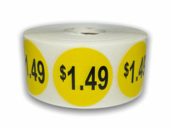 Yellow $1.49 Labels 1.5″ Round Adhesive (1000) Sale Price Supermarket Stickers